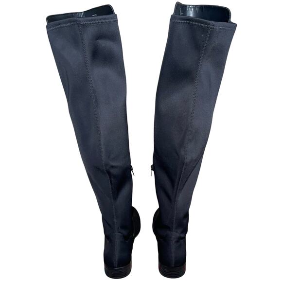 J. Crew Tall Boots Over the Knee Black Stretch Microsuede OTK - Picture 4 of 13